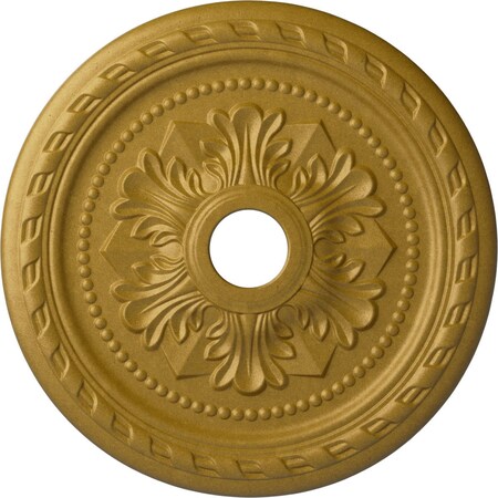 Ekena Millwork Palmetto Ceiling Medallion (Canopies up to 3 5/8"), 23 5/8"OD x 3 5/8"ID x 1 5/8"P, Pharaohs Gold CM23PMPGS